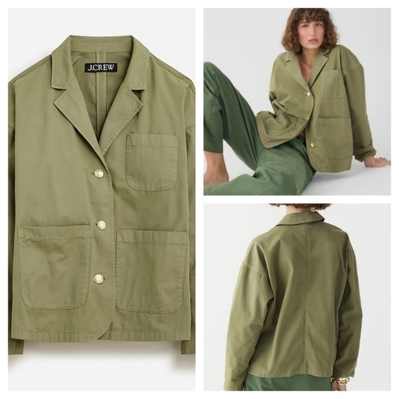 J. Crew Olive Green Blazer-jacket in chino women’s size XS New with tag - Picture 1 of 14